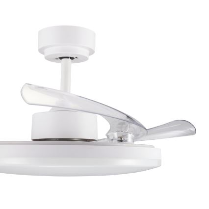 FANAWAY 21612949 - LED-Dimmbarer Deckenventilator STROLL LED/30W/230V 2700/3500/5000K Ø 106 cm Weiß/Klar + Fernbedienung