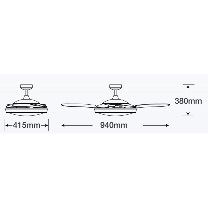 FANAWAY 512120 - Deckenventilator EVORA 2xE27/15W/230V + Fernbedienung