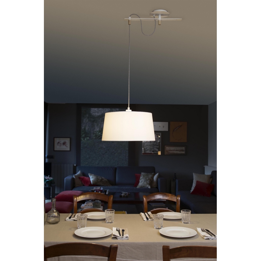 FARO 28394 - Kronleuchter an Schnur FUSTA 1xE27/20W/230V weiß