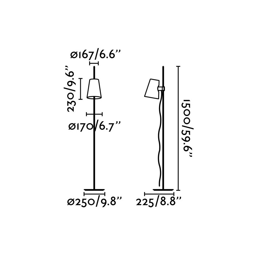 FARO 29998 - Stehleuchte LUPE 1xE27/20W/230V chromglänzend