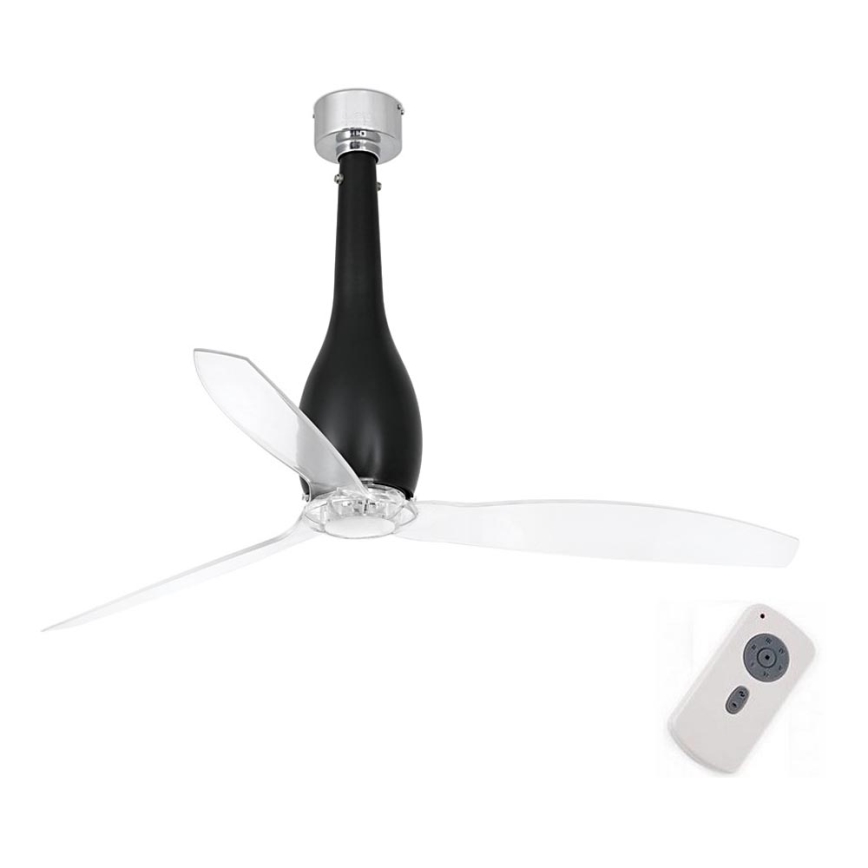 FARO 32003 - Deckenventilator ETERFAN schwarz/klar d 128 cm + Fernbedienung