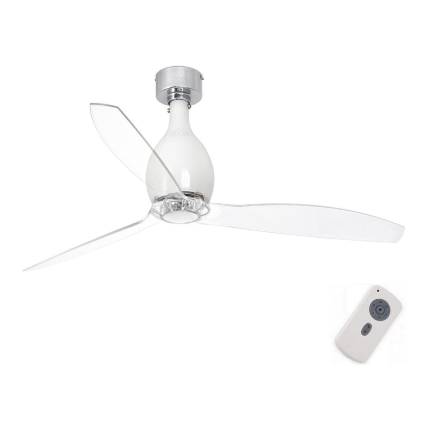 FARO 32020 - Deckenventilator MINI ETERFAN weiß/klar d 128 cm+Fernbedienung