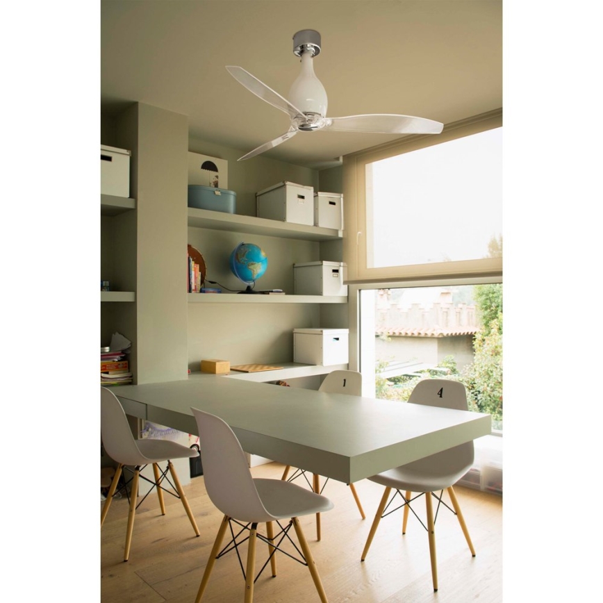 FARO 32020 - Deckenventilator MINI ETERFAN weiß/klar d 128 cm+Fernbedienung