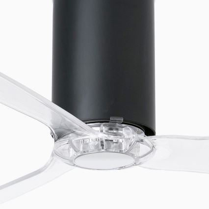 FARO 32041WP - Deckenventilator MINI TUBE FAN M schwarz/klar d 128 cm SMART + Fernbedienung