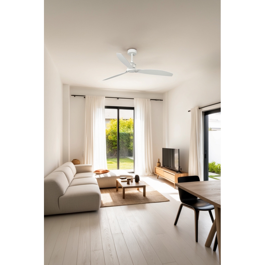 FARO 32101WP - Deckenventilator JUST FAN M weiß d 128 cm SMART + Fernbedienung