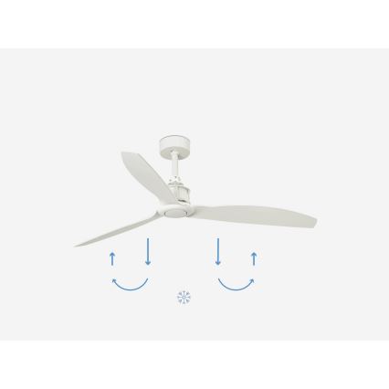 FARO 32101WP - Deckenventilator JUST FAN M weiß d 128 cm SMART + Fernbedienung