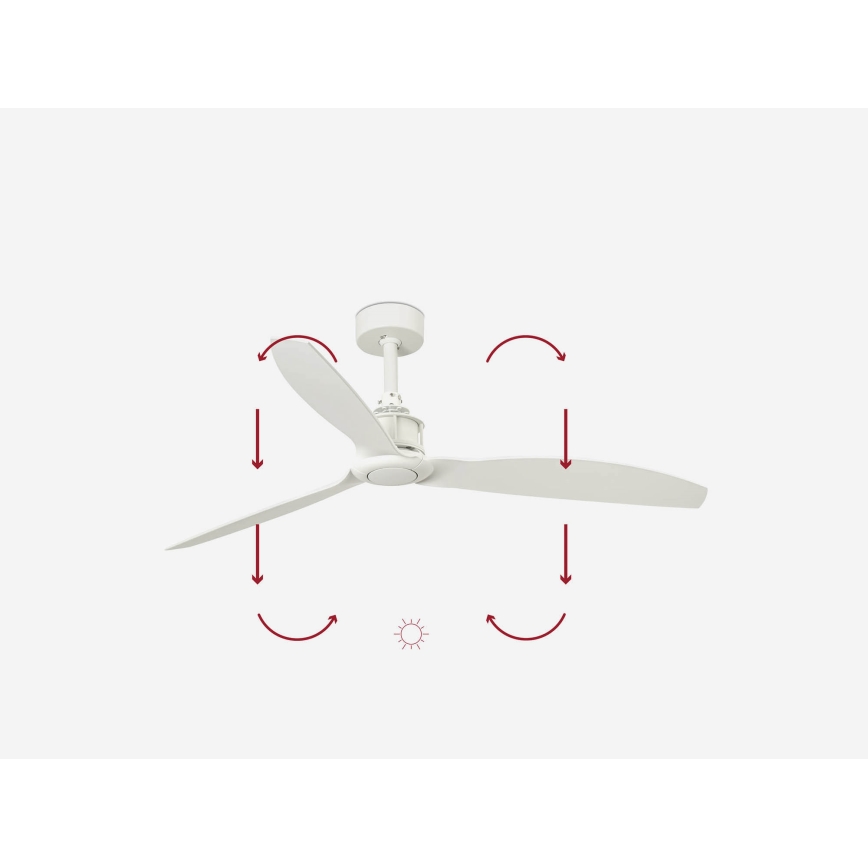 FARO 32101WP - Deckenventilator JUST FAN M weiß d 128 cm SMART + Fernbedienung