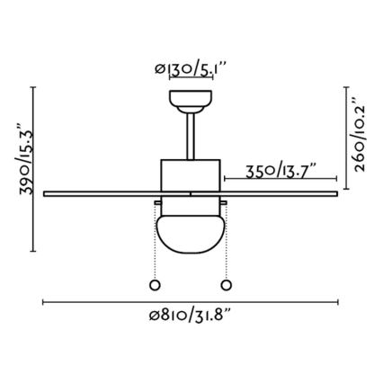 FARO 33179 - Deckenventilator PALAO 1xE14/40W/230V