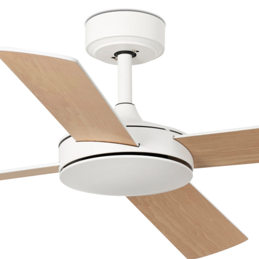 FARO 33350DC - Deckenventilator MALLORCA L weiß/braun d 132 + Fernbedienung
