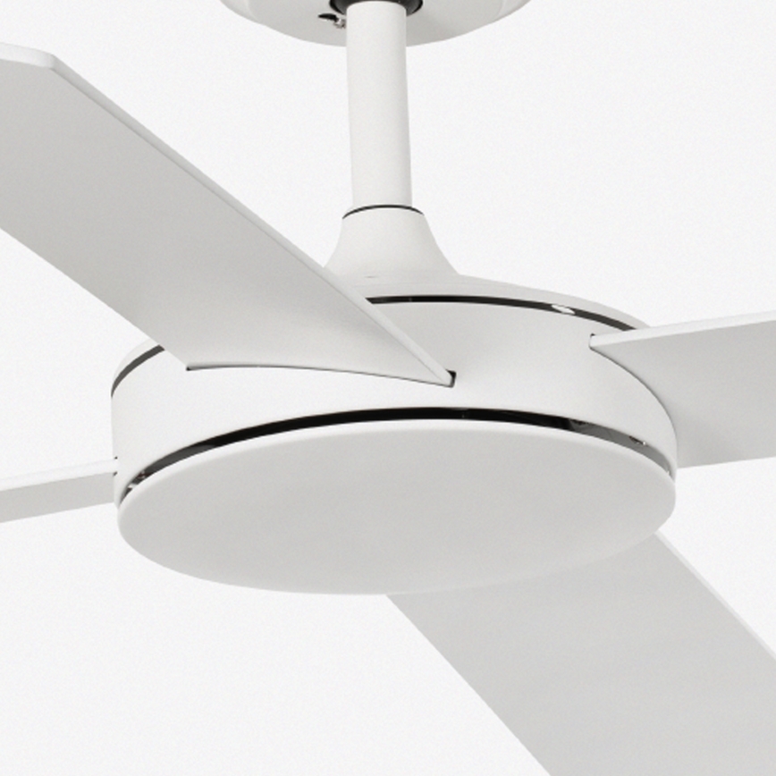 FARO 33350DC - Deckenventilator MALLORCA L weiß/braun d 132 + Fernbedienung