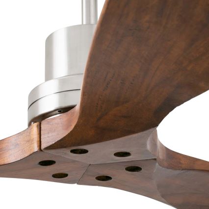 FARO 33370DC - Deckenventilator LANTAU braun/mattes Chrom d 132 cm + Fernbedienung