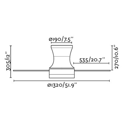 FARO 33385 - Deckenlüfter TONSAY 2xE27/15W/230V