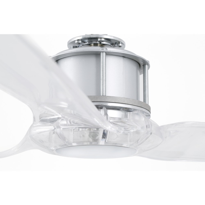 FARO 33394 - Deckenventilator JUST FAN glänzendes Chrom / klar + Fernbedienung