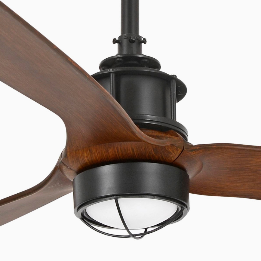 FARO 33395-10 - LED-Deckenventilator JUST FAN LED/16W/230V schwarz/braun d 128 cm + Fernbedienung