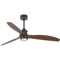 FARO 33395WT1N - LED-dimmbarer Deckenventilator JUST FAN M LED/16W/230V Ø 128 cm braun/schwarz Wi-Fi Tuya + Fernbedienung