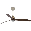 FARO 33398WT1N - LED-dimmbarer Deckenventilator JUST FAN M LED/16W/230V Ø 128 cm braun/messing Wi-Fi Tuya + Fernbedienung