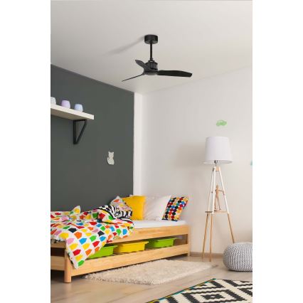FARO 33424WT - Deckenventilator JUST FAN S Ø 81 cm schwarz Wi-Fi Tuya + Fernbedienung