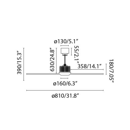 FARO 33425 - Deckenventilator JUST FAN d 81 cm + Fernbedienung