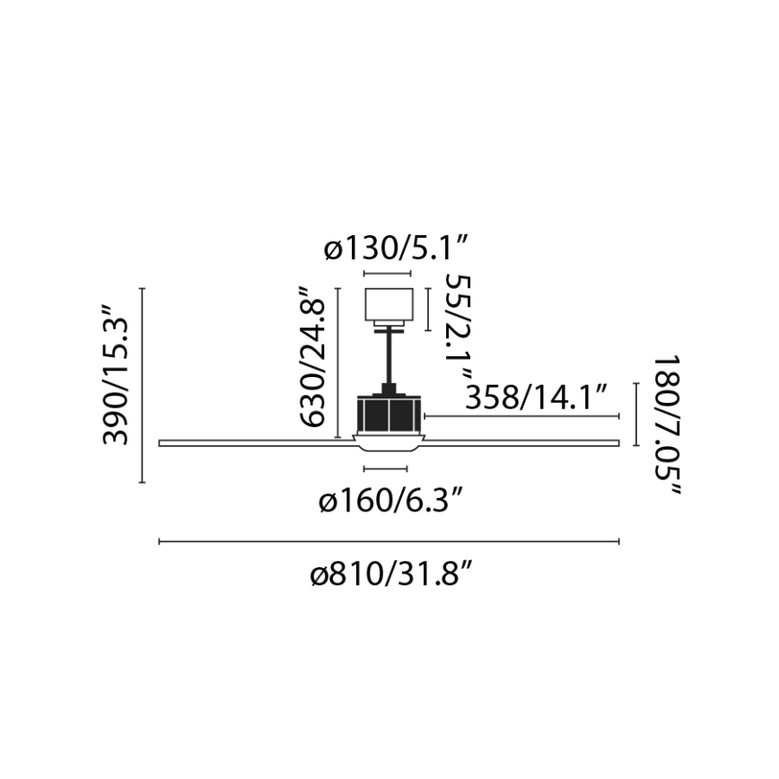 FARO 33425 - Deckenventilator JUST FAN d 81 cm + Fernbedienung