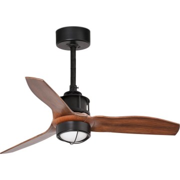 FARO 33425WT1N - LED-dimmbarer Deckenventilator JUST FAN S mit LED/16W/230V, Ø 81 cm, braun/schwarz, Wi-Fi Tuya + Fernbedienung