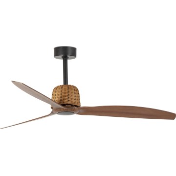 FARO 33435WT - Deckenventilator WEAVER M Ø 128 cm braun/schwarz Wi‑Fi Tuya + Fernbedienung