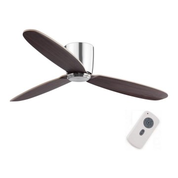 FARO 33472N - Deckenventilator NIAS matt Chrom/braun d 132 cm + Fernbedienung