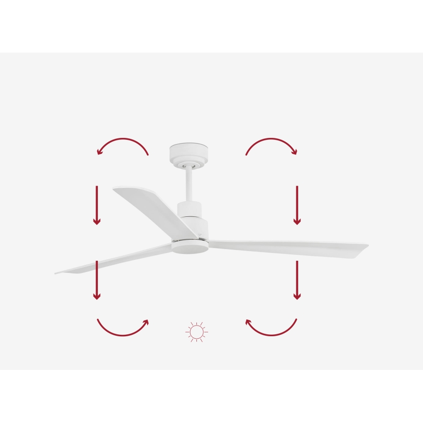 FARO 33487WP - Deckenventilator NASSAU M weiß d. 128 cm SMART + Fernbedienung