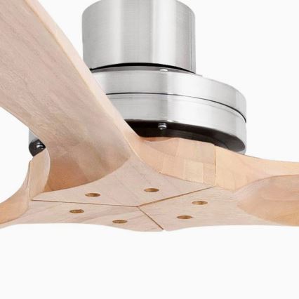 FARO 33504DC - Deckenventilator LANTAU XL Holz/matt Chrom d 168 cm + Fernbedienung