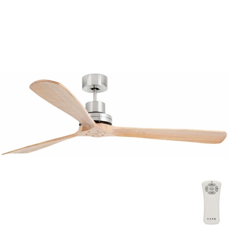 FARO 33504DC - Deckenventilator LANTAU XL Holz/matt Chrom d 168 cm + Fernbedienung