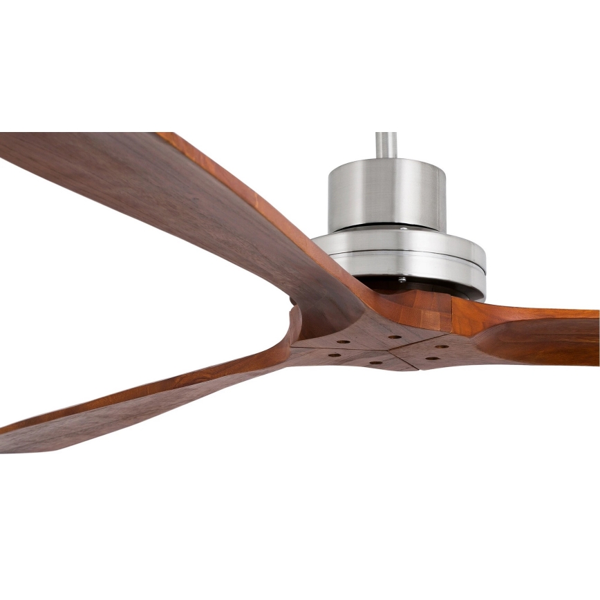 FARO 33508DC - Deckenventilator MINI LANTAU matt Chrom/braun d 108 cm + Fernbedienung