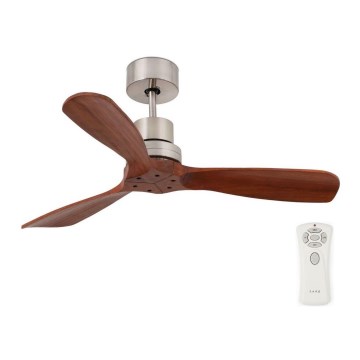 FARO 33508DC - Deckenventilator MINI LANTAU chrom/braun + Fernbedienung