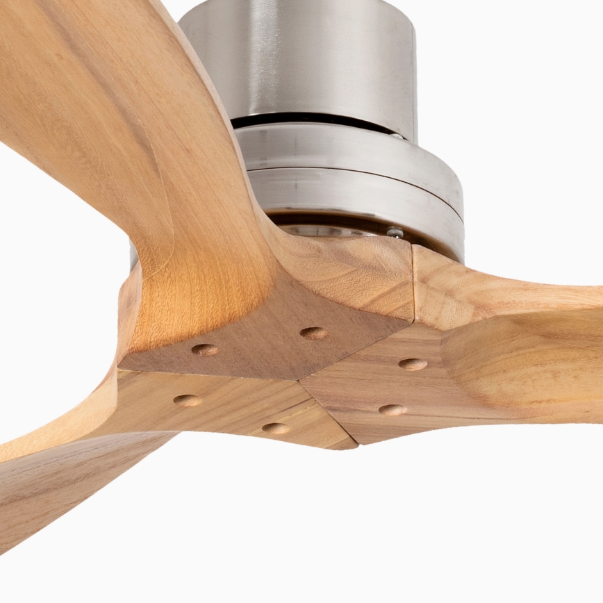 FARO 33509DC - Deckenventilator MINI LANTAU matt Chrom/Holz d 107 cm + Fernbedienung