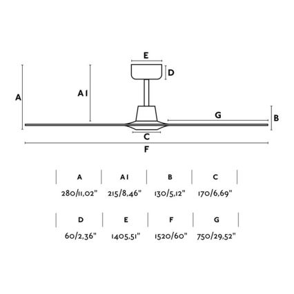 FARO 33511 - Deckenventilator MOREA d 152 cm + Fernbedienung