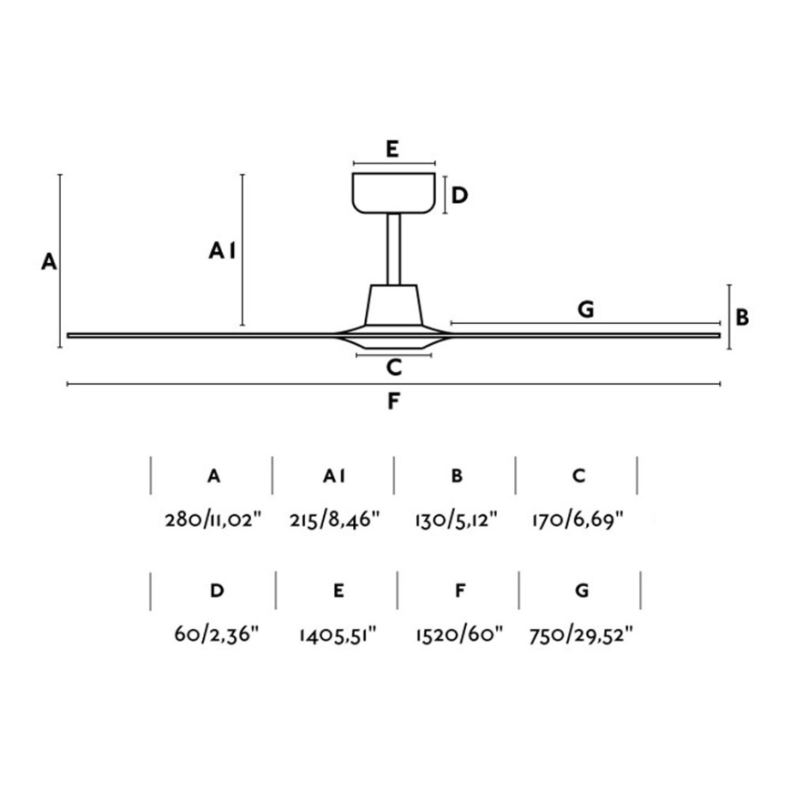 FARO 33511 - Deckenventilator MOREA d 152 cm + Fernbedienung