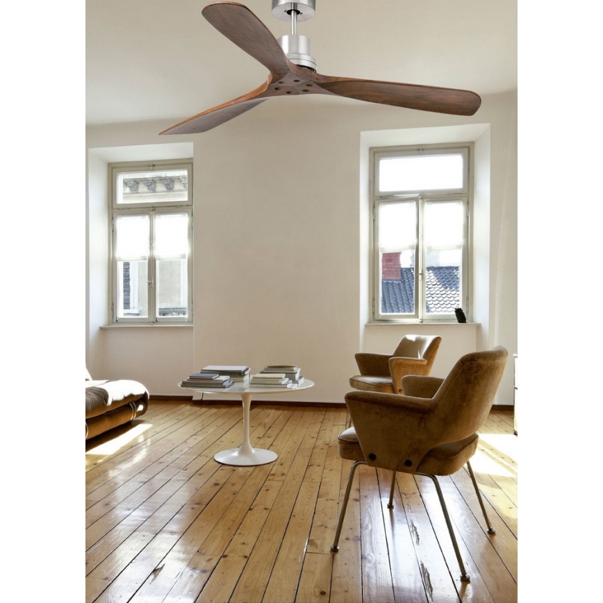 FARO 33516DC - Deckenventilator LANTAU schwarz/braun d 132 cm + Fernbedienung