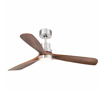 FARO 33518DC - LED-Deckenventilator LANTAU LED/15W/230V matt Chrom/Holz + Fernbedienung