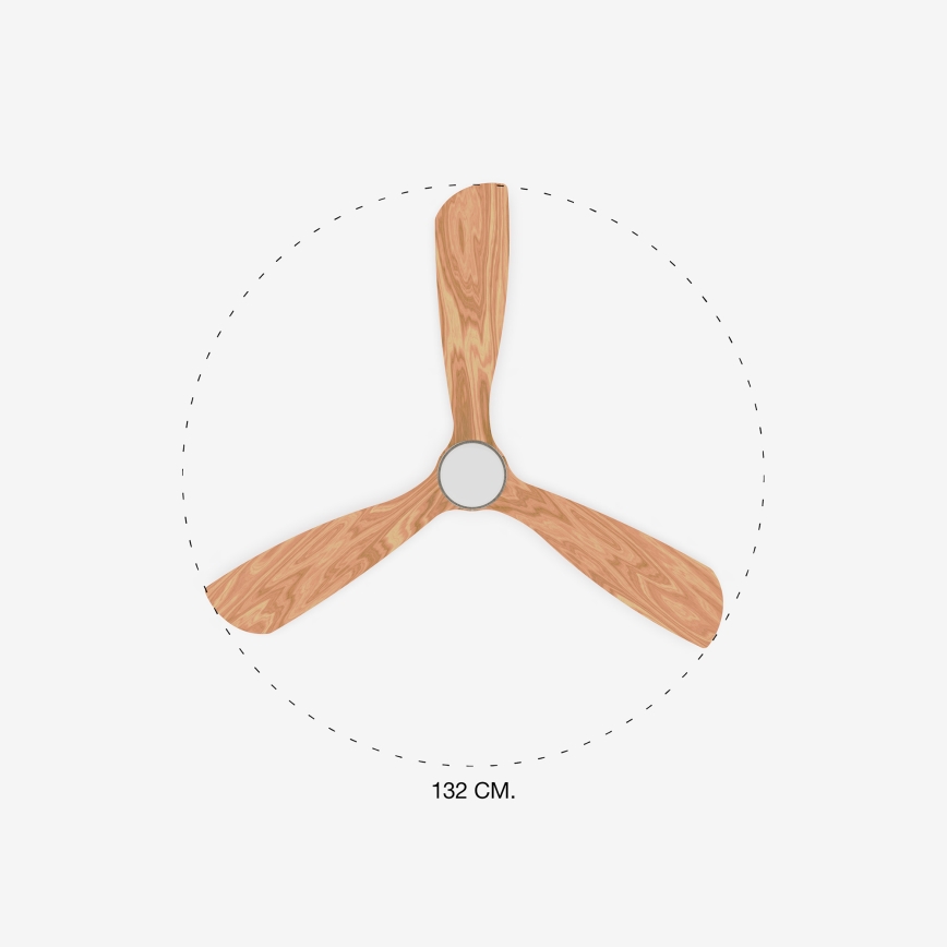 FARO 33560DC - LED-Deckenventilator LANTAU LED/15W/230V Holz/Chrom d132 cm + Fernbedienung