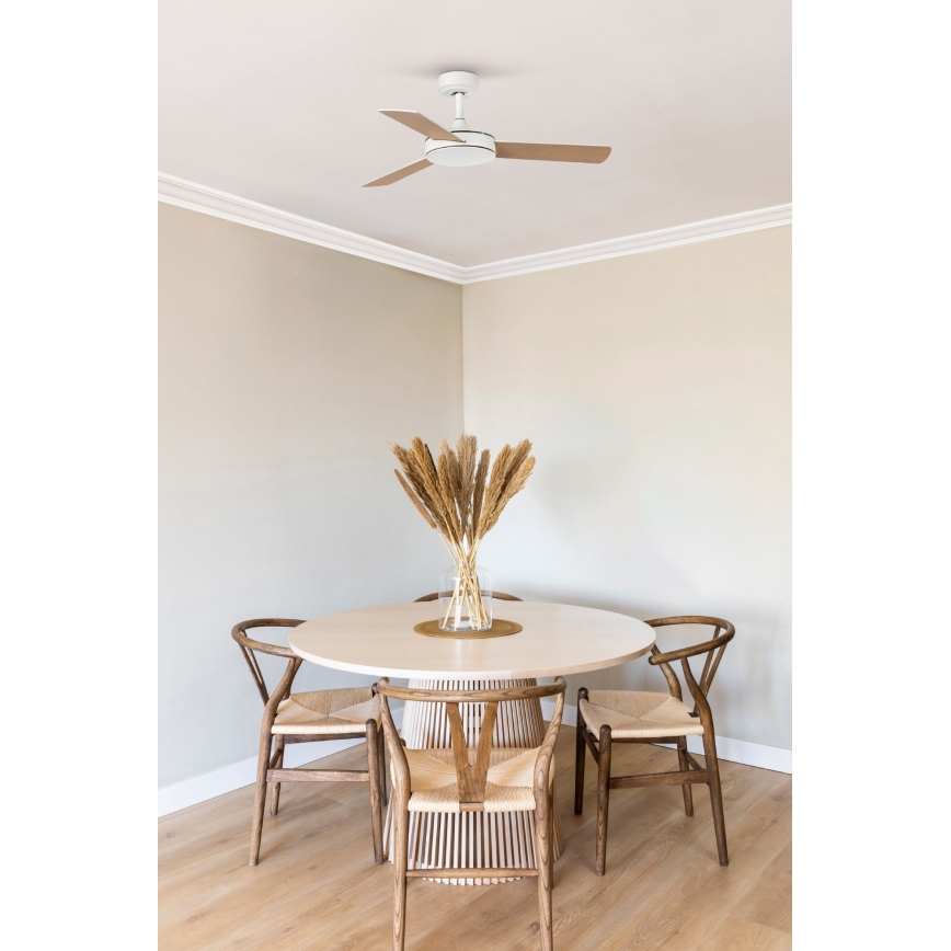 FARO 33603DCWT - Deckenventilator MINI MALLORCA S braun/weiß d 106 cm Wi-Fi Tuya + Fernbedienung