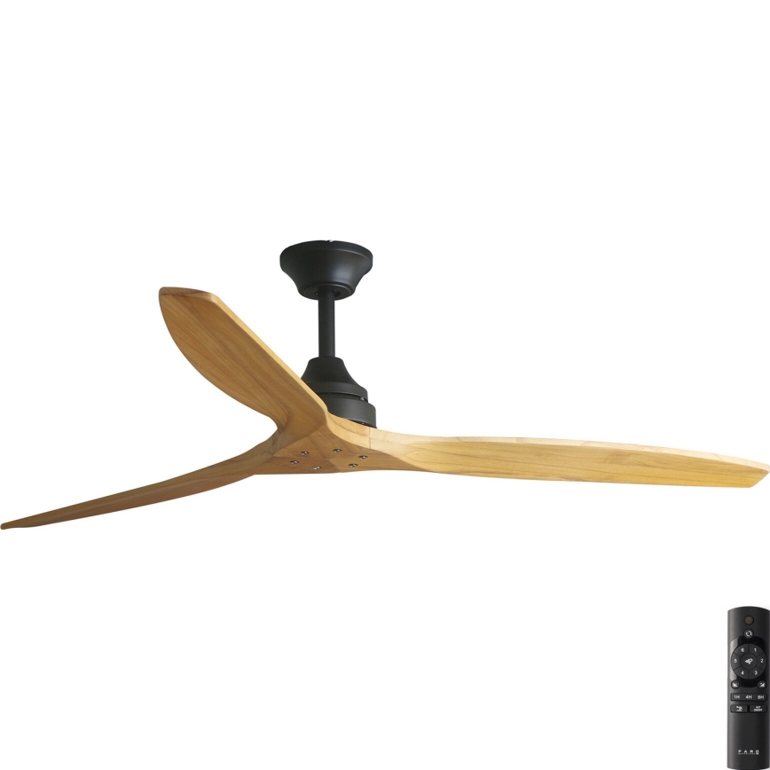 FARO 33718DC - Deckenventilator ALO L Holz/schwarz d 152 cm + Fernbedienung