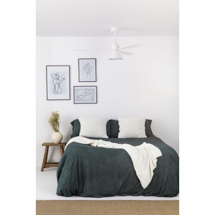 FARO 33760WT-22 - Dimmbarer LED-Deckenventilator AMELIA L CONE LED/20W/230V 2700/3500/5000K weiß d 132 cm Wi-Fi Tuya + Fernbedienung