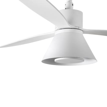 FARO 33760WT-22 - Dimmbarer LED-Deckenventilator AMELIA L CONE LED/20W/230V 2700/3500/5000K weiß d 132 cm Wi-Fi Tuya + Fernbedienung