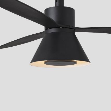 FARO 33761WT-23 - Dimmbarer LED-Deckenventilator AMELIA L CONE LED/20W/230V 2700/3500/5000K schwarz d 132 cm Wi-Fi Tuya + Fernbedienung
