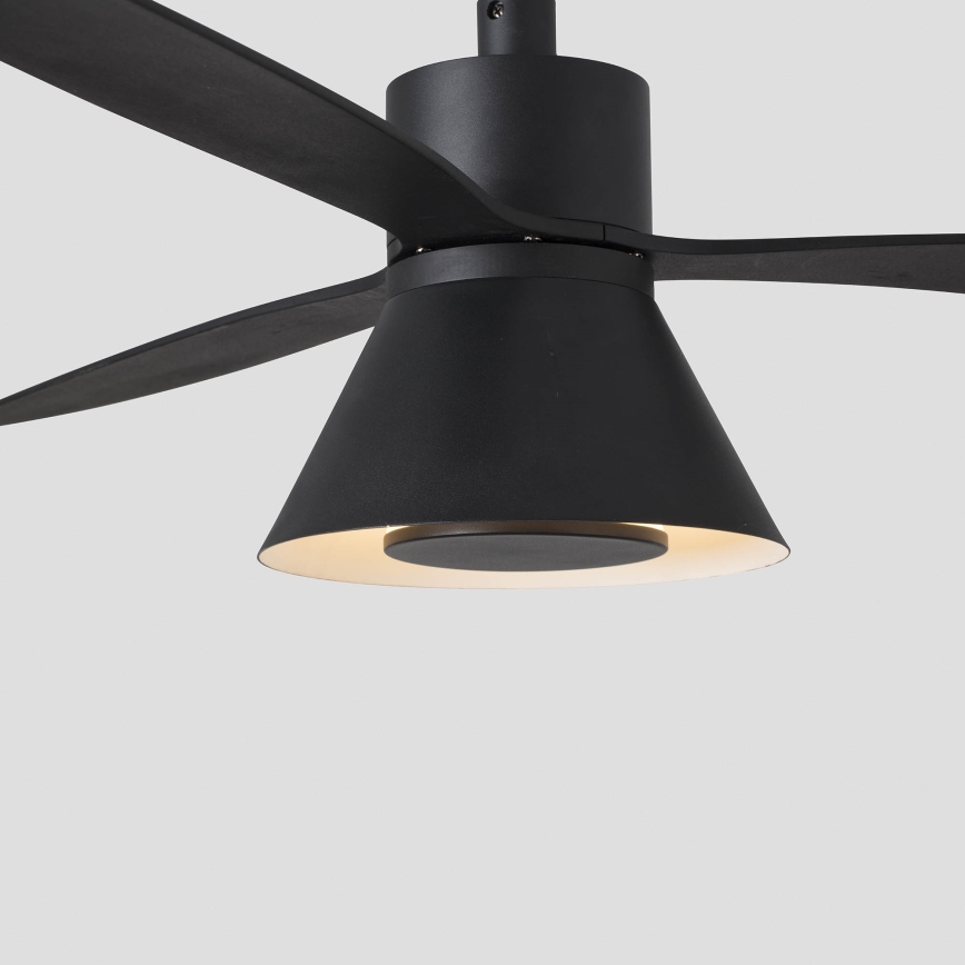 FARO 33761WT-23 - Dimmbarer LED-Deckenventilator AMELIA L CONE LED/20W/230V 2700/3500/5000K schwarz d 132 cm Wi-Fi Tuya + Fernbedienung