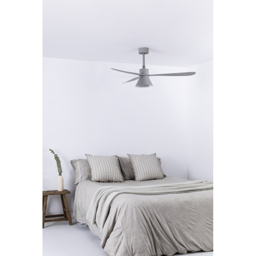 FARO 33762WT-24 - LED-dimmbarer Deckenventilator AMELIA L CONE LED/20W/230V 2700/3500/5000K grau Ø 132 cm Wi-Fi Tuya + Fernbedienung