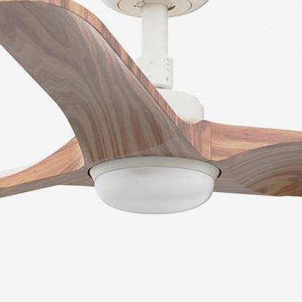 FARO 33805WT-1TW - LED-dimmbarer Deckenventilator HEYWOOD mit LED/10W/230V 2700/3000/4000K Holz/Weiß Ø 90 cm Wi-Fi Tuya + Fernbedienung