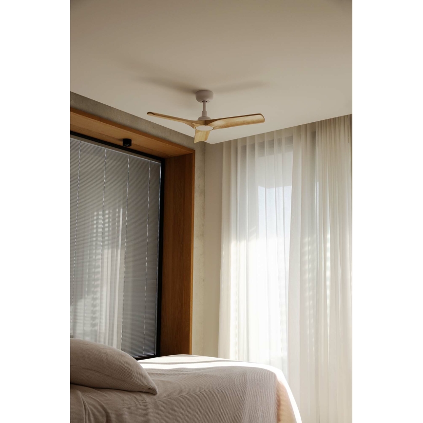FARO 33805WT - Deckenventilator HEYWOOD S Holz/weiß d 90 cm Wi-Fi Tuya + Fernbedienung