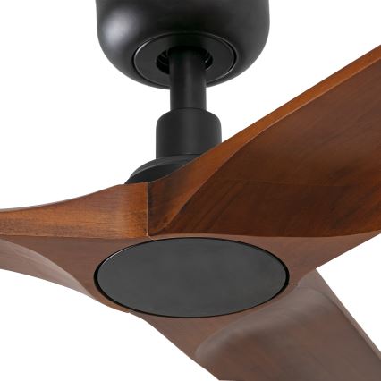 FARO 33806WT - Deckenventilator HEYWOOD S Holz/Schwarz Ø 90 cm Wi-Fi Tuya + Fernbedienung