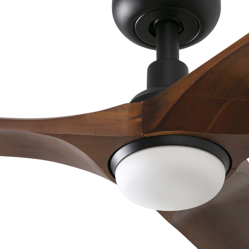 FARO 33806WT1S - LED-dimmbarer Deckenventilator HEYWOOD S mit LED/10W/230V 2700/3000/4000K Ø 90 cm Holz/Schwarz Wi-Fi Tuya + Fernbedienung