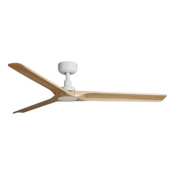 FARO 33810WT - Deckenventilator HEYWOOD L Holz/Weiß Ø 132 cm Wi-Fi Tuya + Fernbedienung