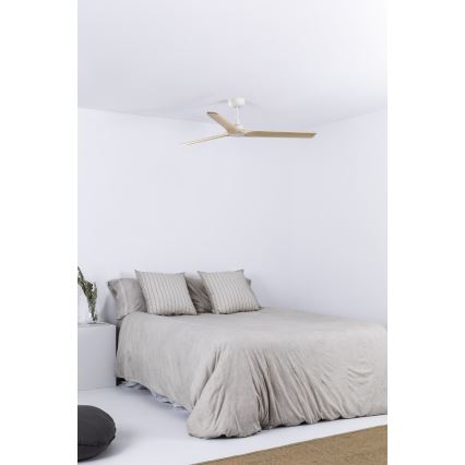 FARO 33810WT - Deckenventilator HEYWOOD L Holz/Weiß Ø 132 cm Wi-Fi Tuya + Fernbedienung